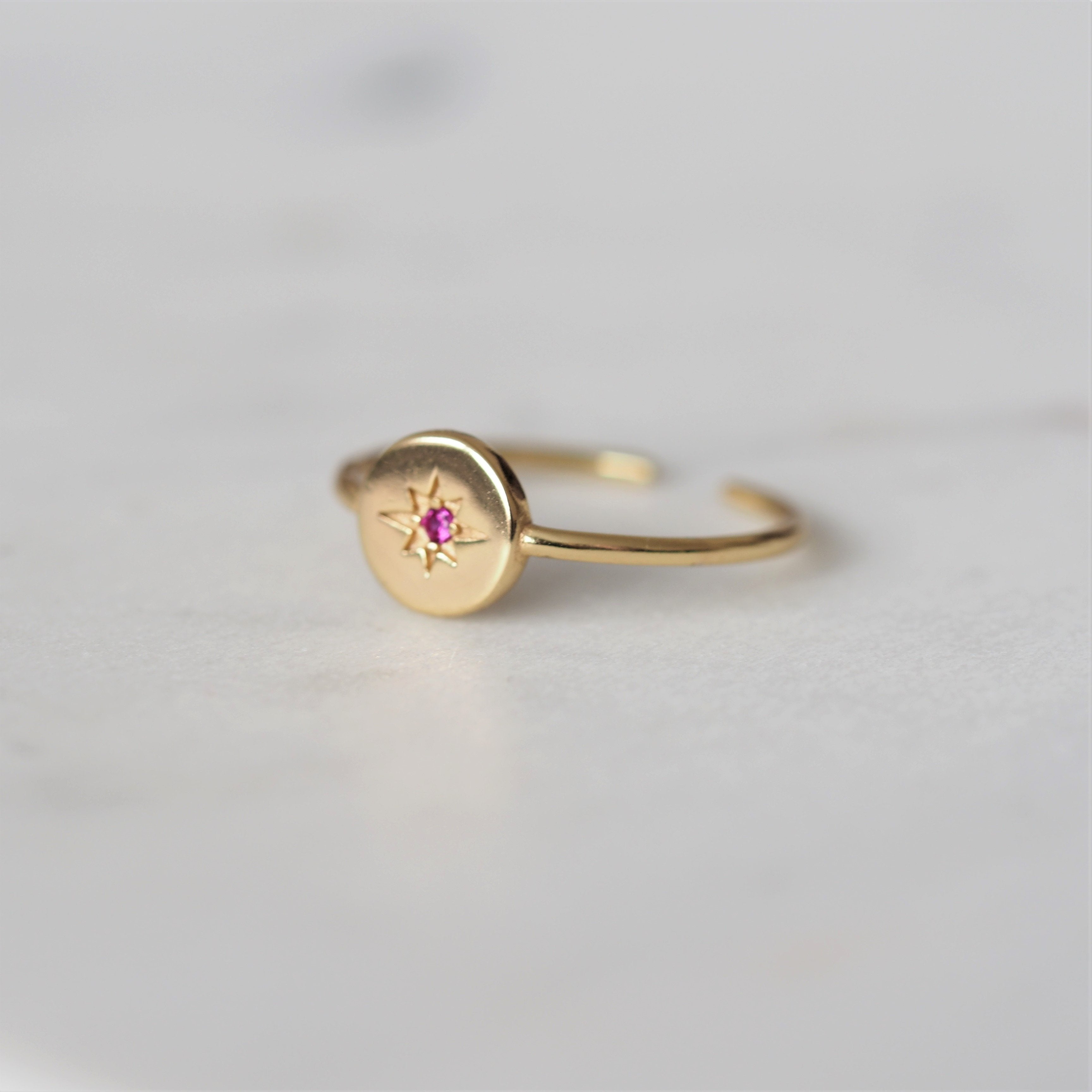 Pink Star Disc Ring