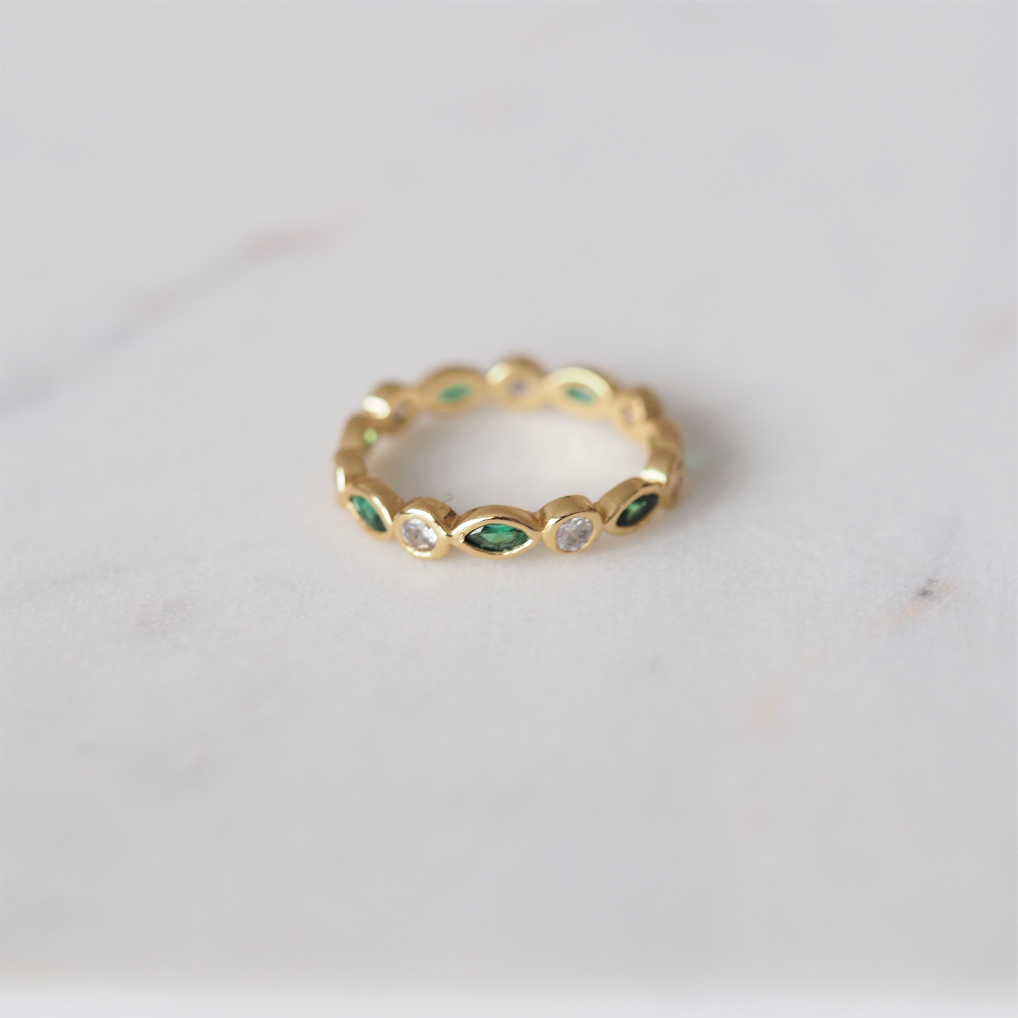 Emerald Eye Stone Ring