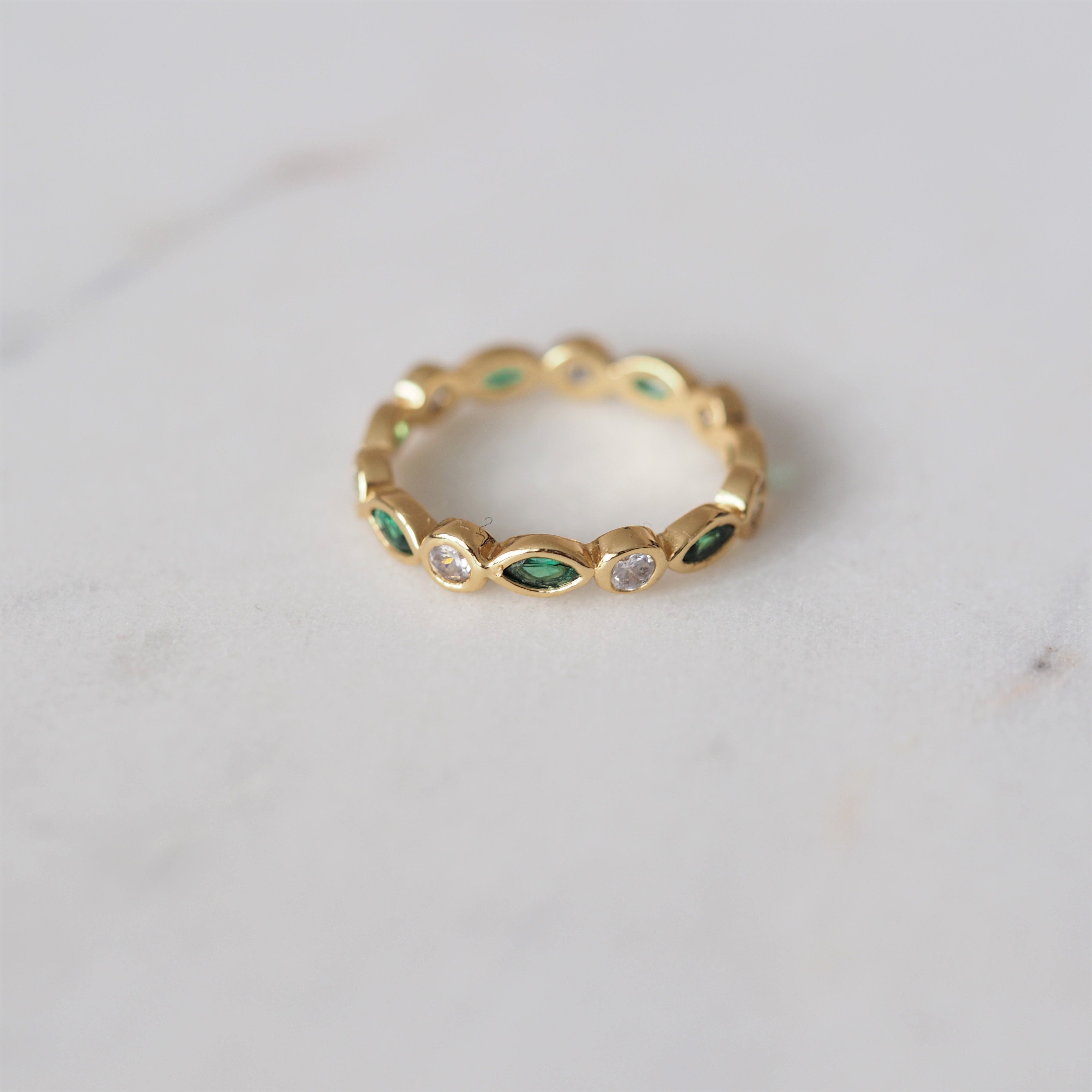 Emerald Eye Stone Ring