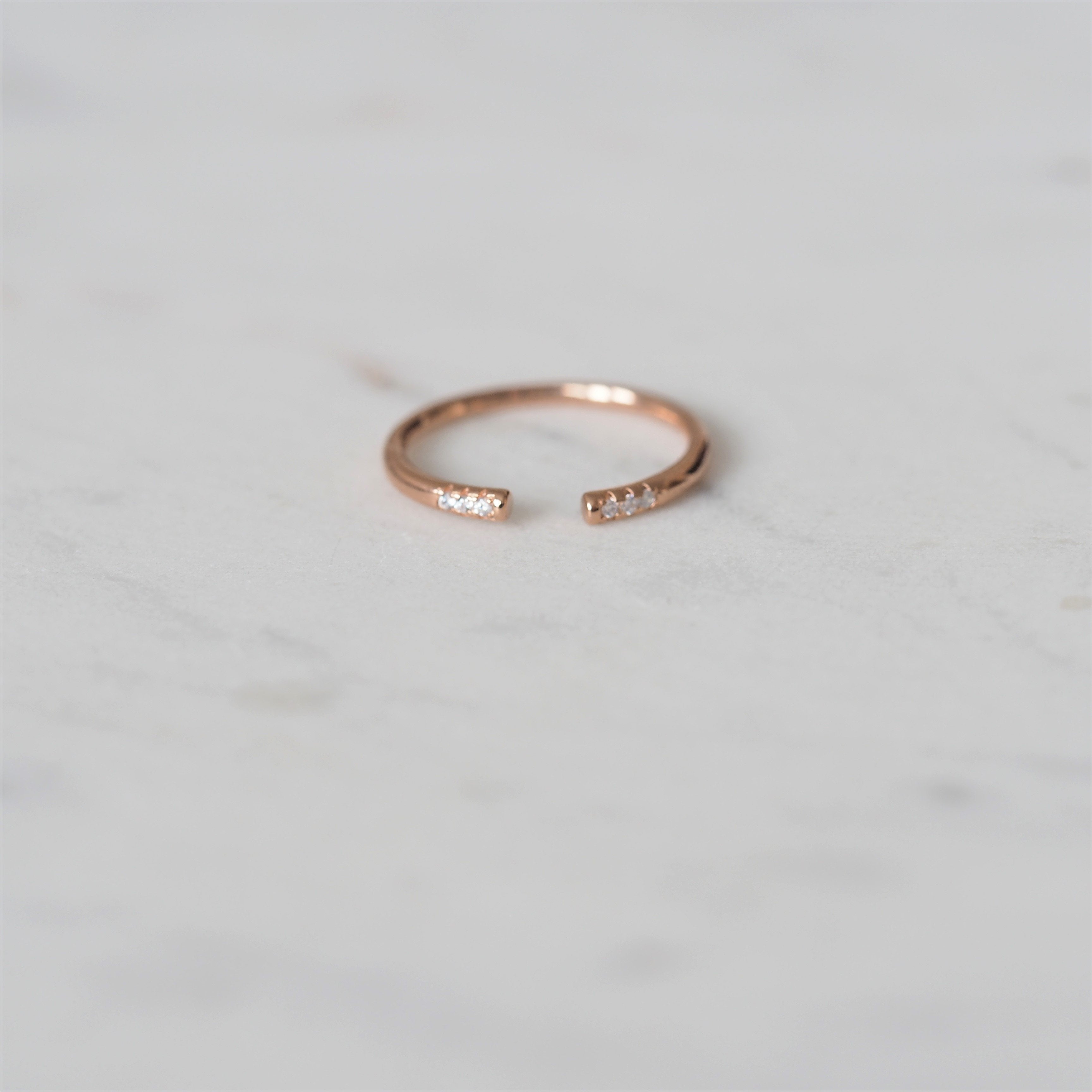 Pave Cuff Ring - Rose Gold