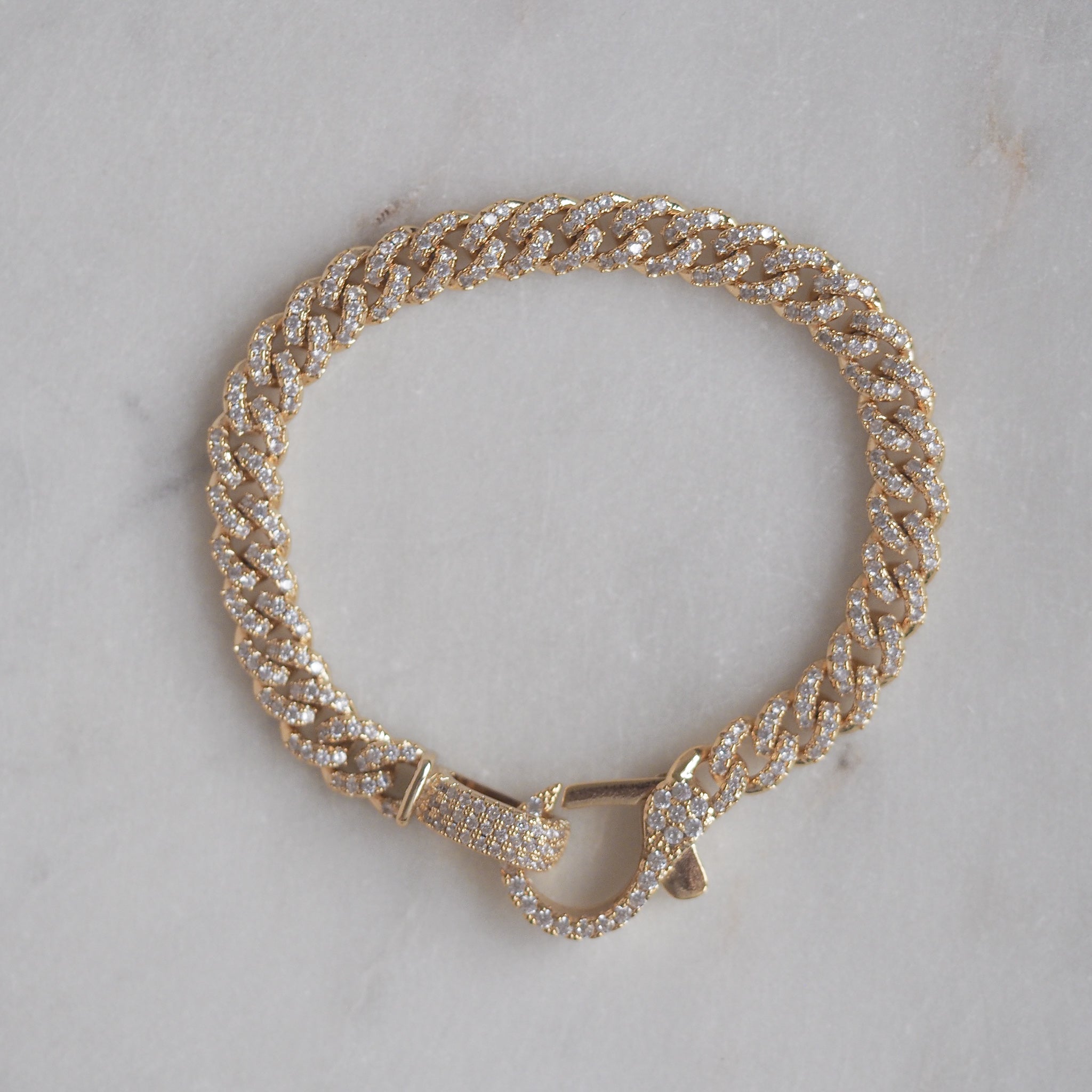 Harlow Pave Curb Chain Bracelet - Gold